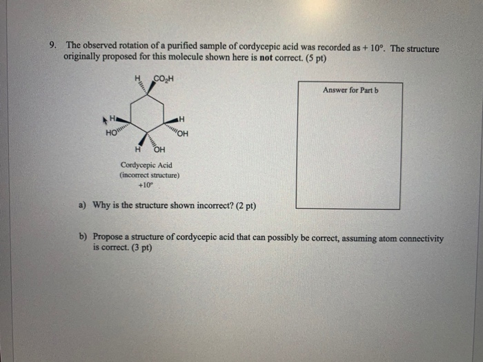 Solved 9. The observed rotation of a purified sample of | Chegg.com