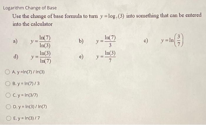 Logarithms – Change of Base