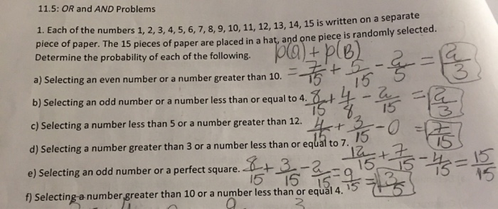 Solved 11 5 Or And And Problems 1 Each Of The Numbers 1 Chegg Com