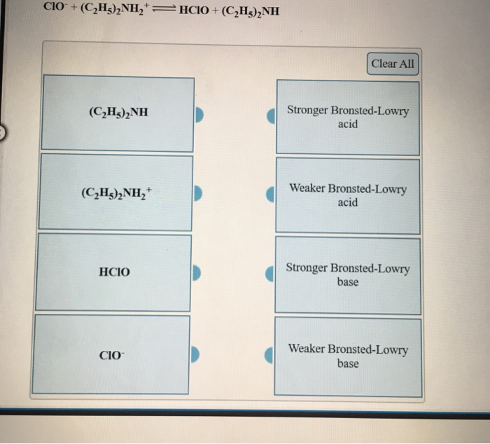 Solved CIO CH3 2NH2 HCIO C2H3 2NH Clear All CAH NH