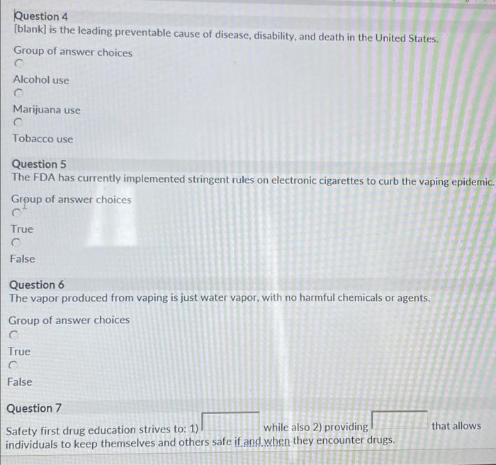 Solved Question 4 blank is the leading preventable cause Chegg