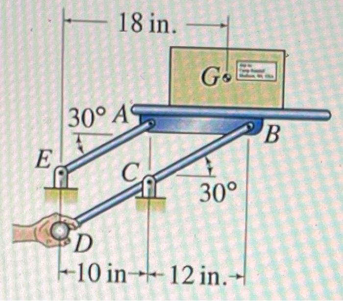 Solved The hand of an operator at D controls the elevation | Chegg.com