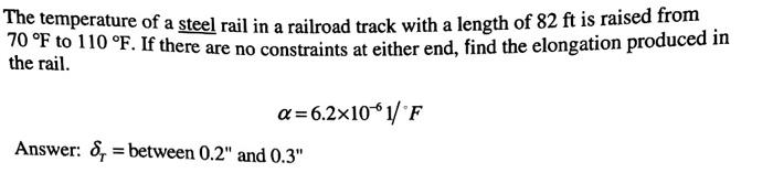 Solved The temperature of a steel rail in a railroad track | Chegg.com