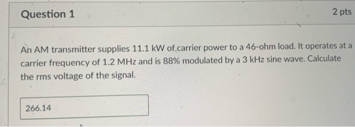 Solved amplitude modulation round of the final answer in 2 | Chegg.com