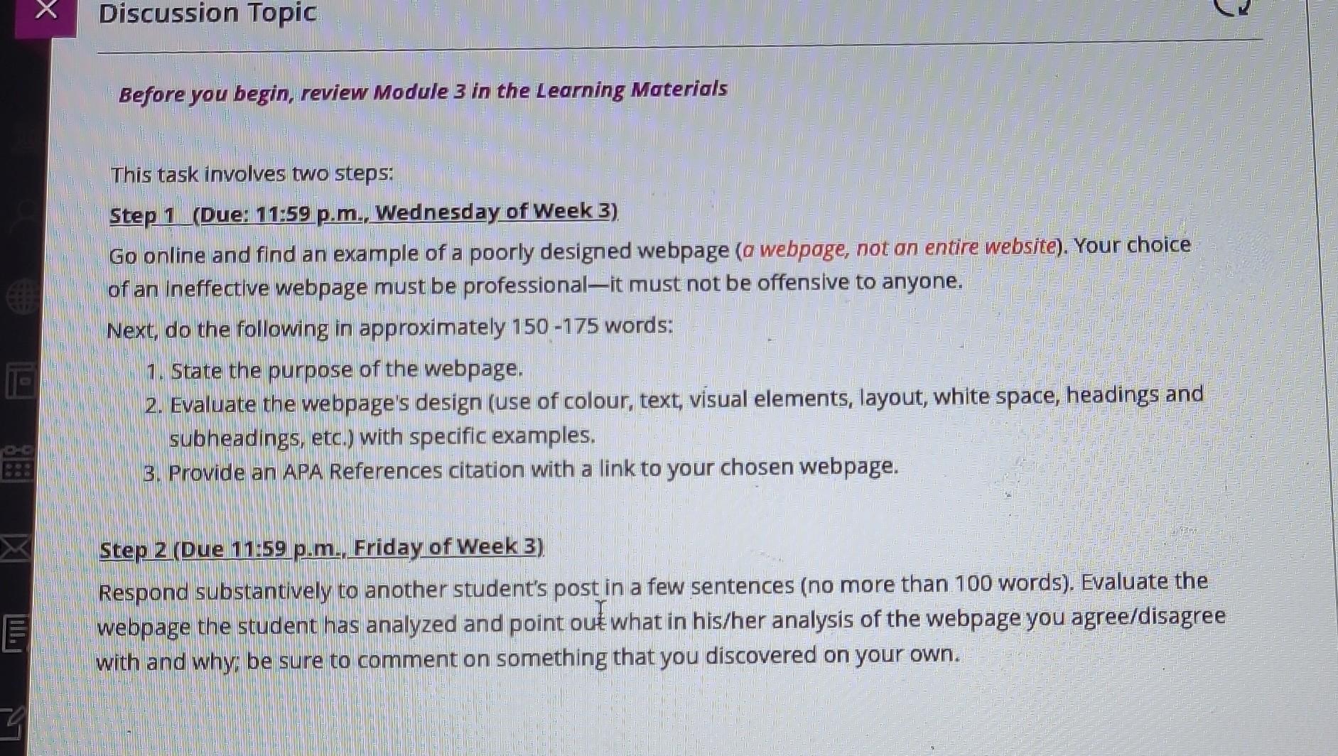 Before you begin, review Module 3 in the Learning | Chegg.com