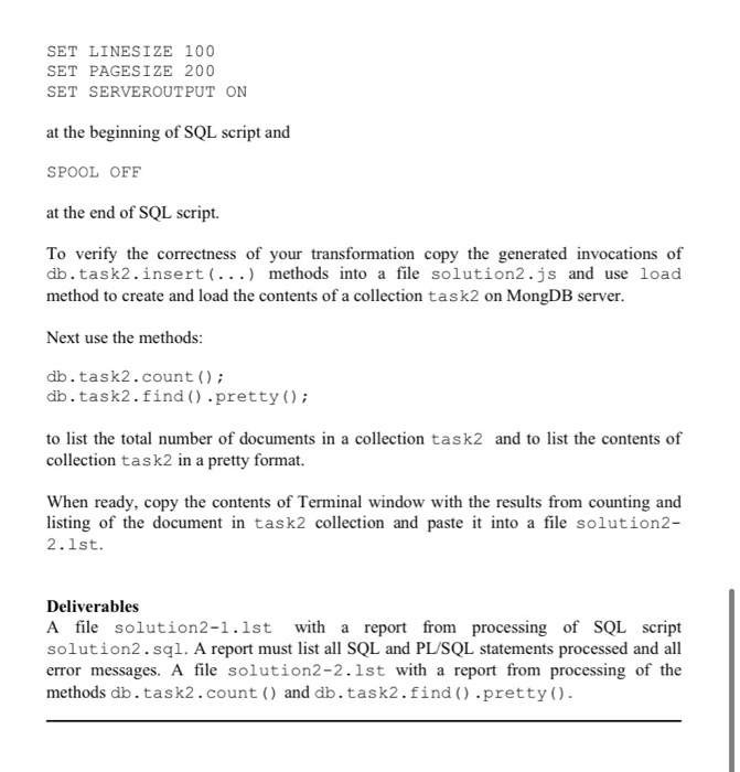 Solved Task 2 (1 mark) Transformation of data stored in the | Chegg.com