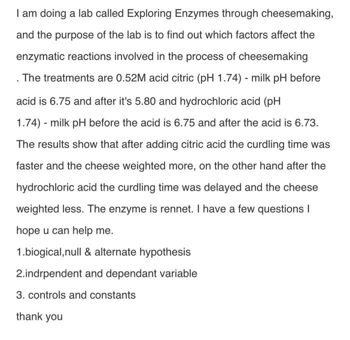 Solved I am doing a lab called Exploring Enzymes through