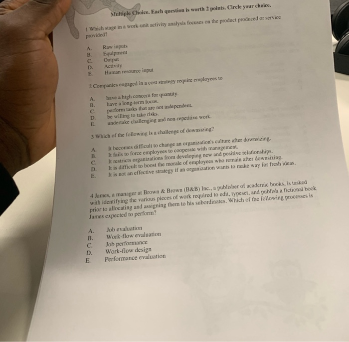 Solved Multiple Choice. Each question is worth 2 points. | Chegg.com