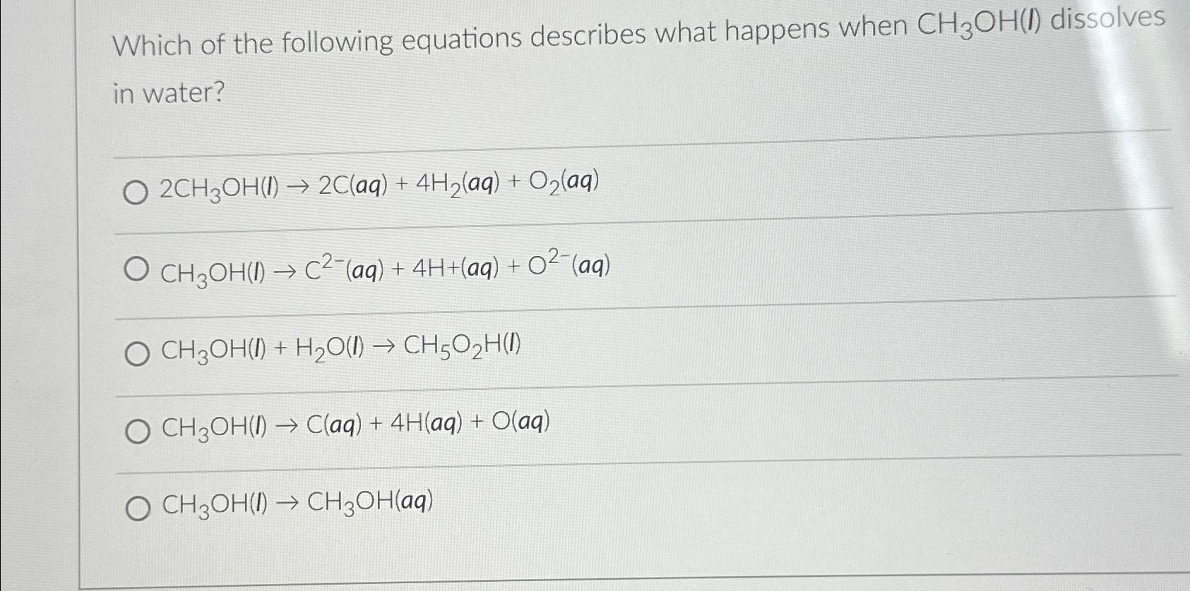 Solved Which of the following equations describes what | Chegg.com