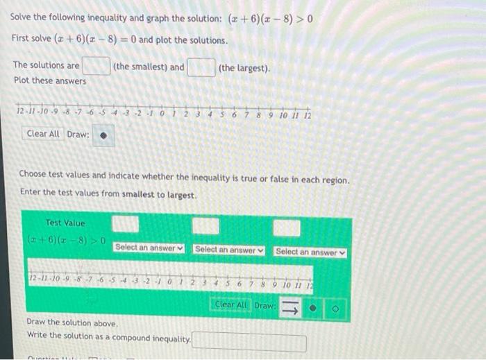 Solved Solve the following inequality and graph the | Chegg.com