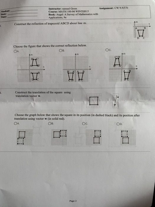 Solved DC Assignment: CW 9.5(T3) Student: Date: Time: | Chegg.com