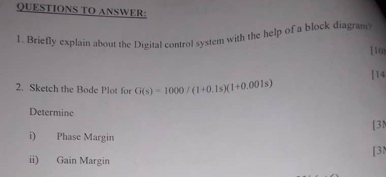 Solved 1. Briefly explain about the Digital control system | Chegg.com