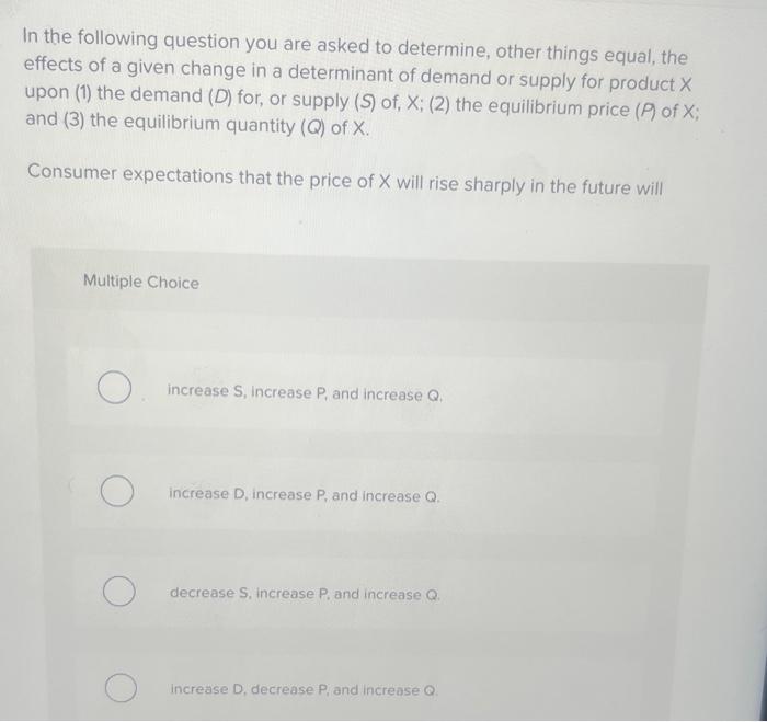 Solved In the following question you are asked to determine, | Chegg.com