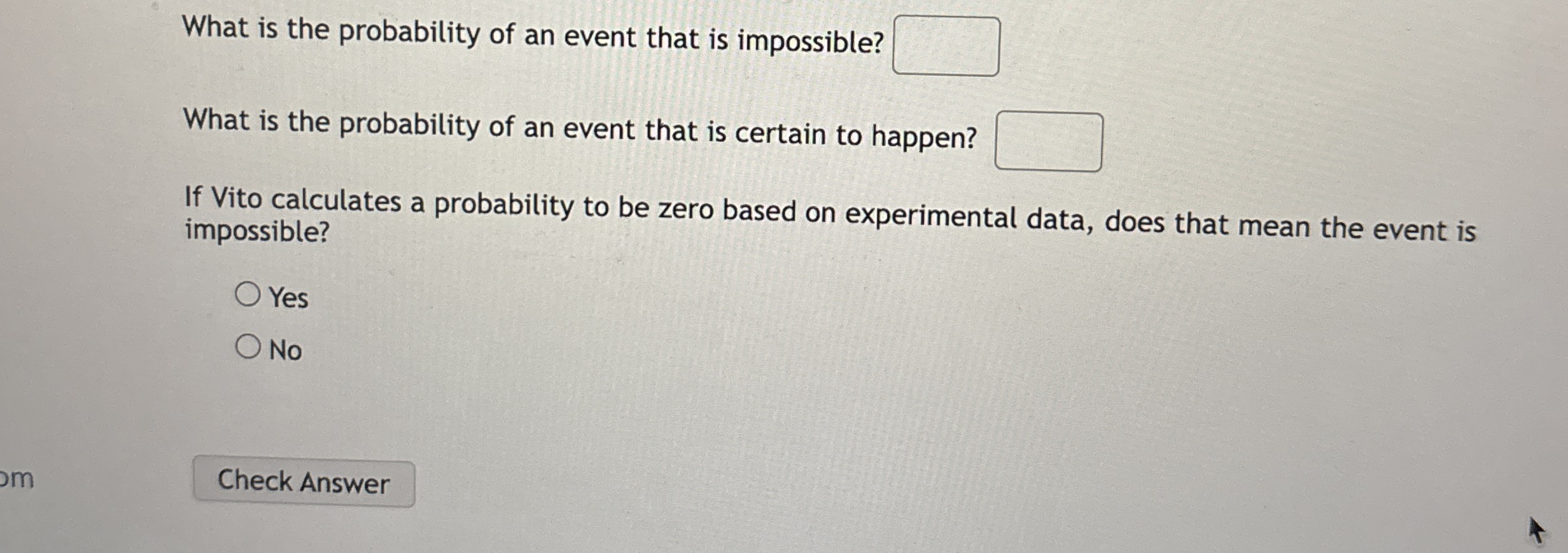 Solved What is the probability of an event that is | Chegg.com