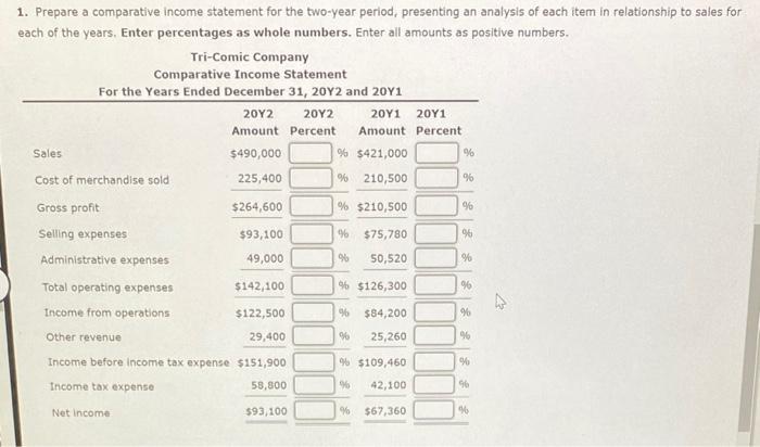 Solved Vertical Analysis of Income Statement For 20Y2, | Chegg.com