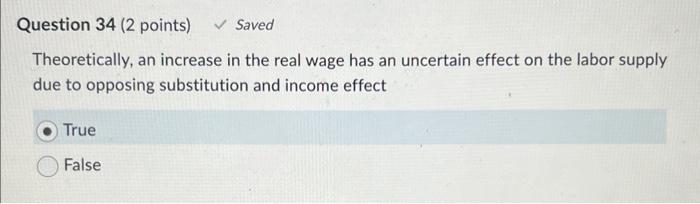 Solved Theoretically, an increase in the real wage has an | Chegg.com