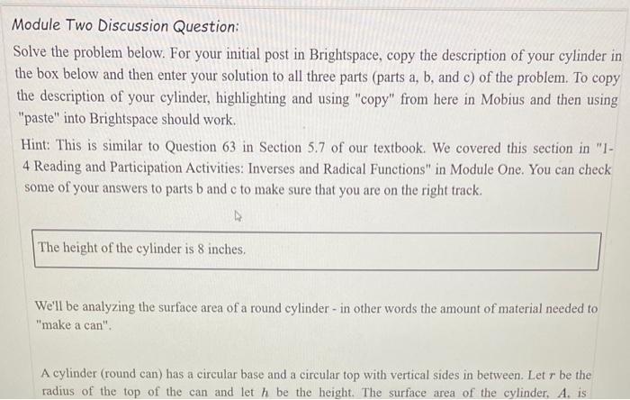 Solved Module Two Discussion Question: Solve the problem | Chegg.com