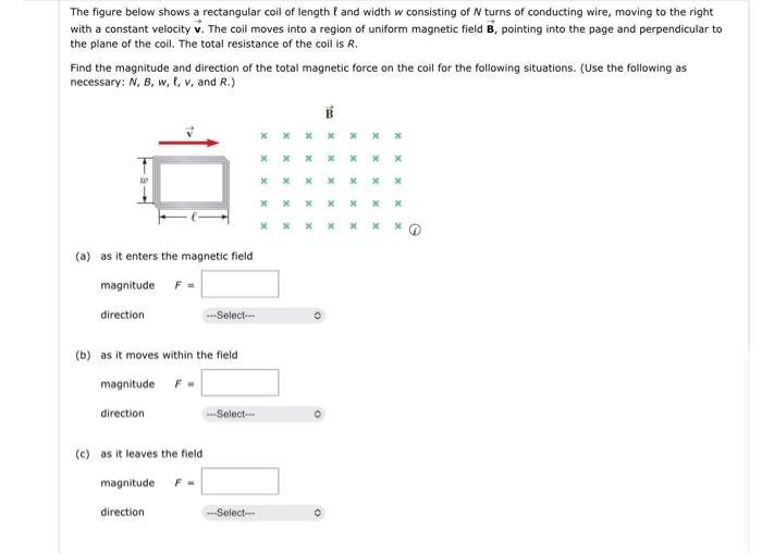 Solved The figure below shows a rectangular coil of length ℓ | Chegg.com