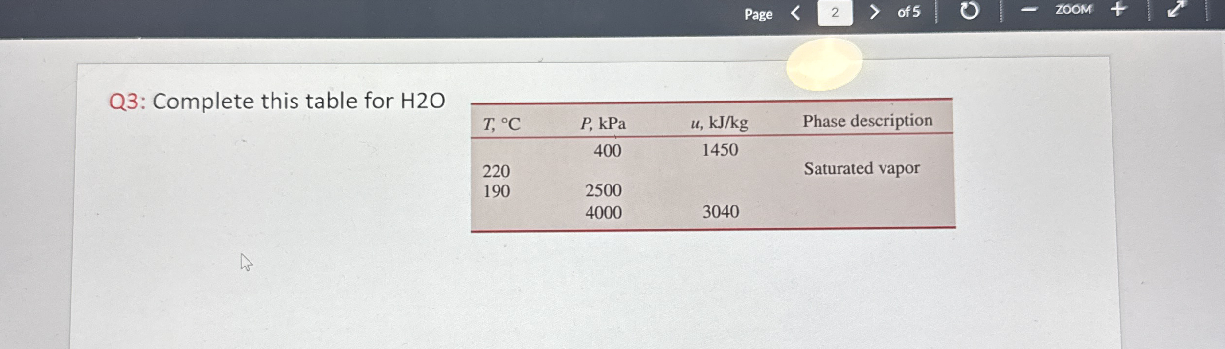Solved Q3: Complete this table for H 2 ﻿O | Chegg.com
