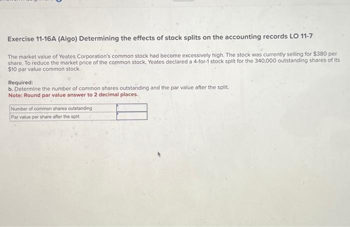 Solved Exercise 11-16A (Algo) Determining the effects of | Chegg.com