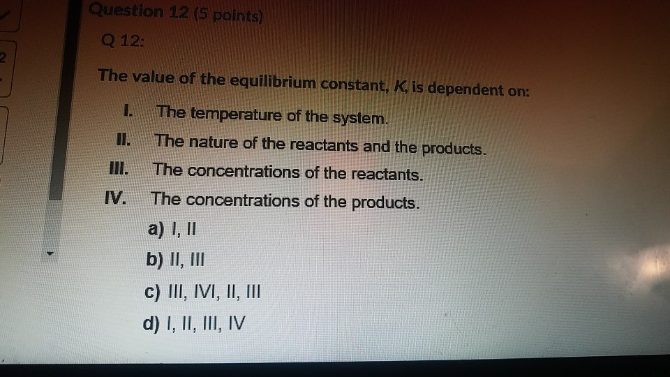 Solved Question 12 (5 points) Q 12: 2 The value of the | Chegg.com