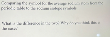 Solved Comparing the symbol for the average sodium atom | Chegg.com