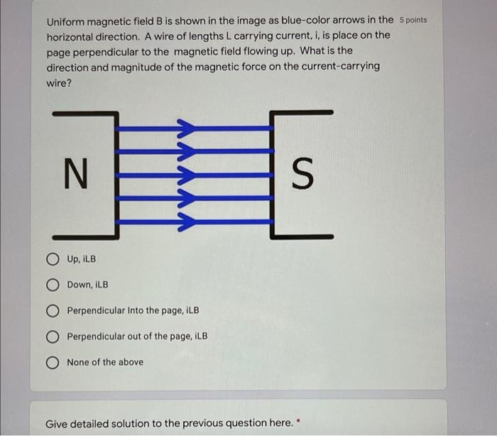 Solved Uniform magnetic field B is shown in the image as | Chegg.com