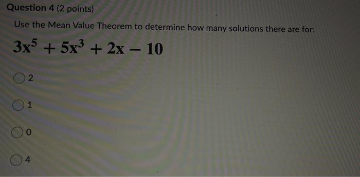 Solved Use the mean value theorem to determine how many | Chegg.com