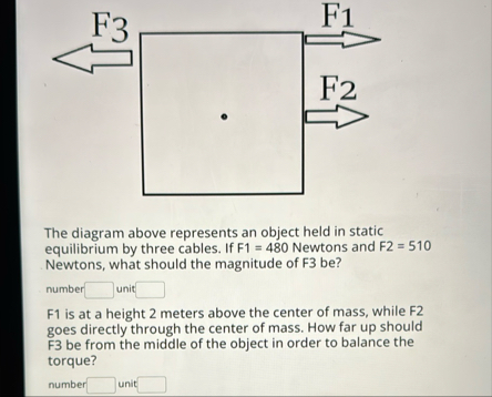 Solved The diagram above represents an object held in static | Chegg.com