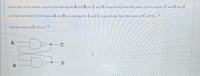 Solved Given The Circuit Below, Assume That The Inputs A And | Chegg.com