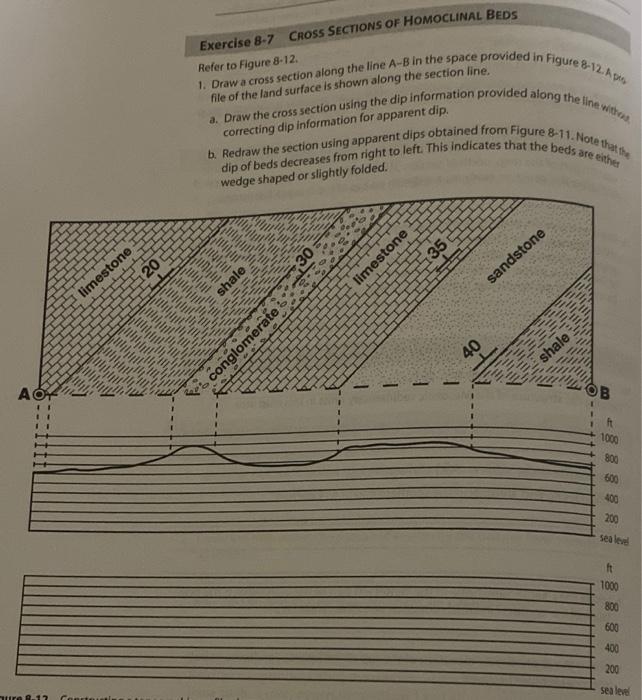 Solved Exercise 87 CROSS SECTIONS OF HOMOCLINAL BEDS Refer
