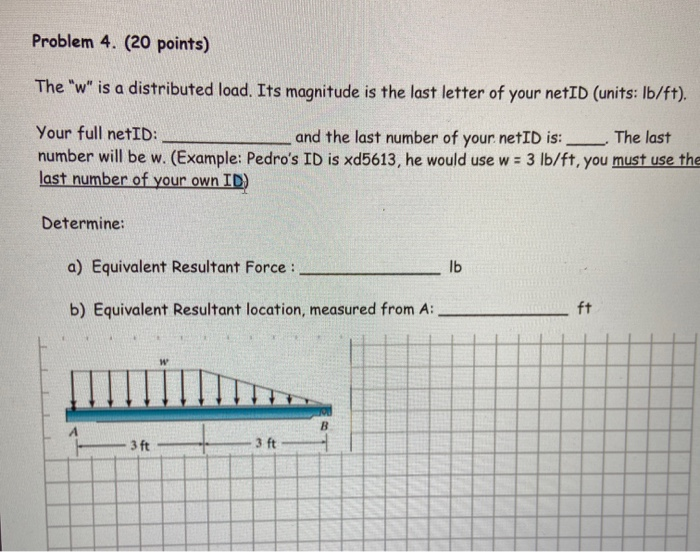 Distributed Loads Sample Problems Solved Problem 4. (20 points) The