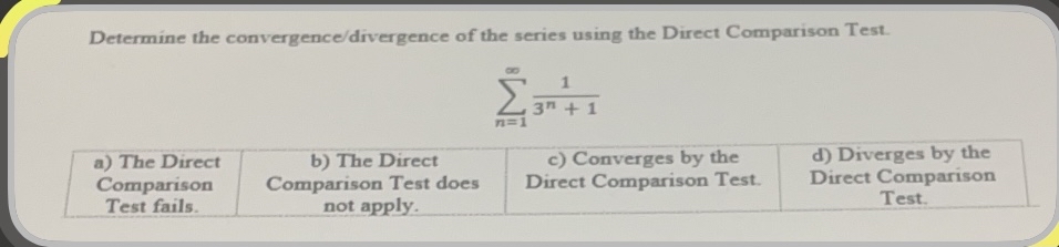 Solved Determine the convergence/drvergence of the series | Chegg.com