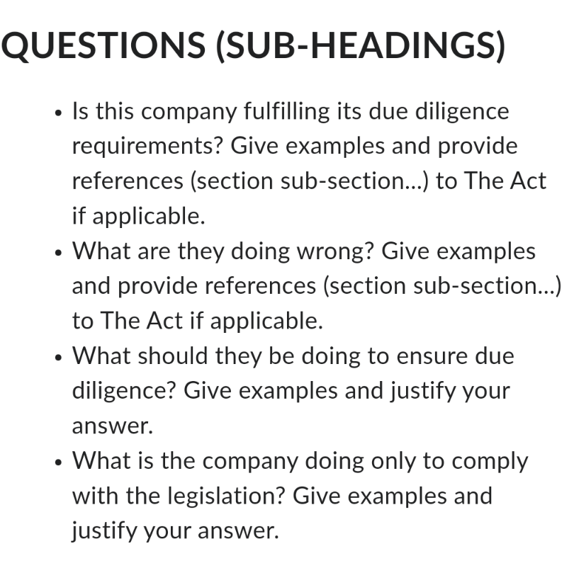 Solved These are the main questions that you need to answer. | Chegg.com