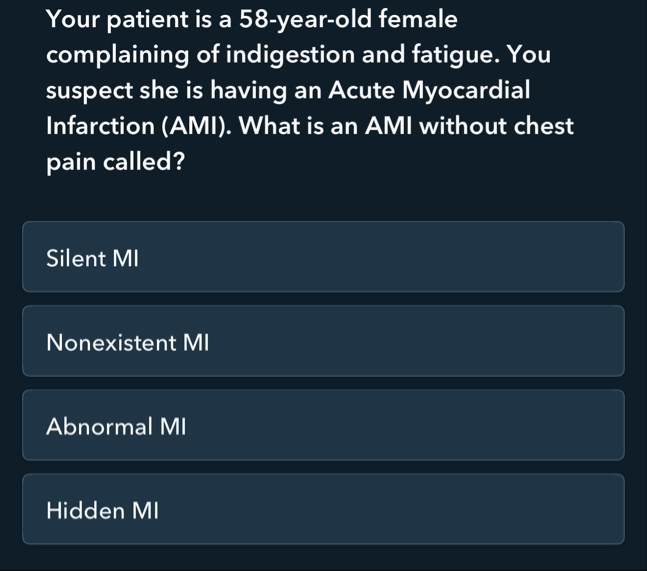 Solved Your patient is a 58 -year-old female complaining of | Chegg.com