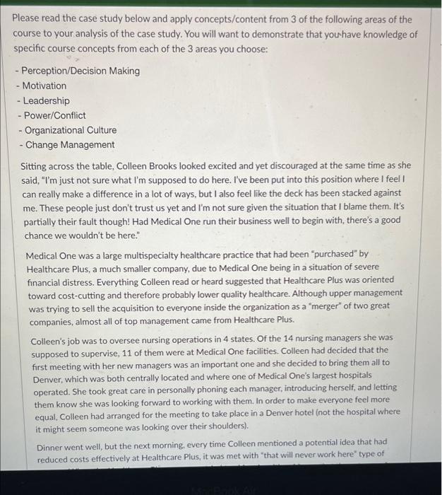 Please read the case study below and apply | Chegg.com