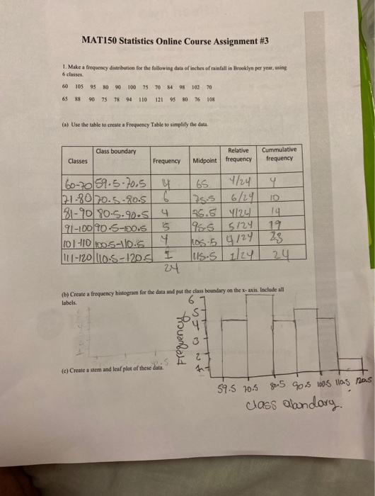 Solved MAT150 Statistics Online Course Assignment 3 1. Make