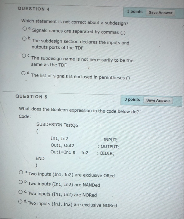 Solved QUESTION 4 3 points Save Answer Which statement is | Chegg.com