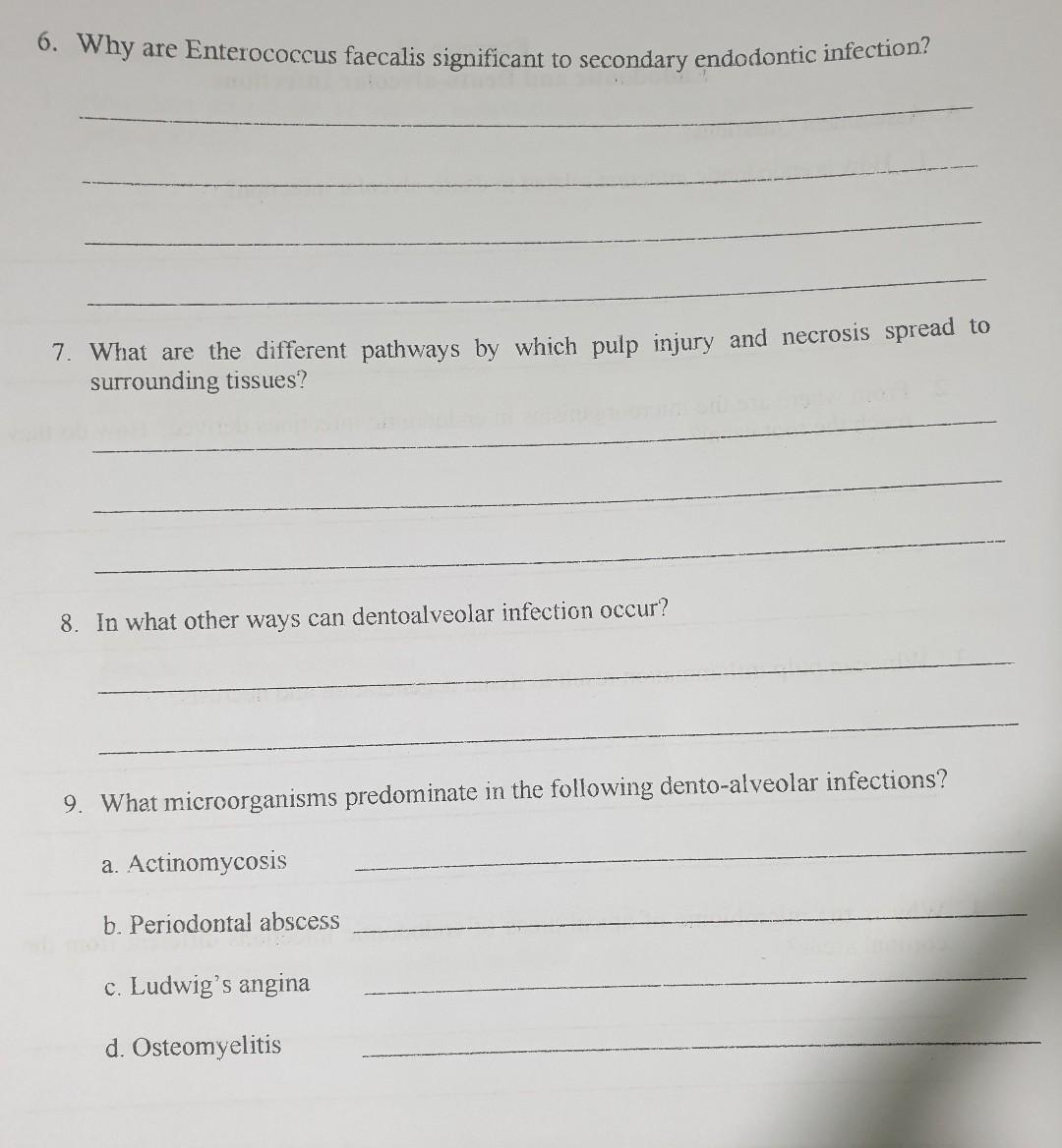 Solved A. Assessment Questions 1. How is endodontic