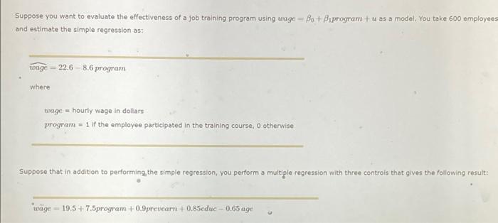 Solved Suppose you want to evaluate the effectiveness of a | Chegg.com