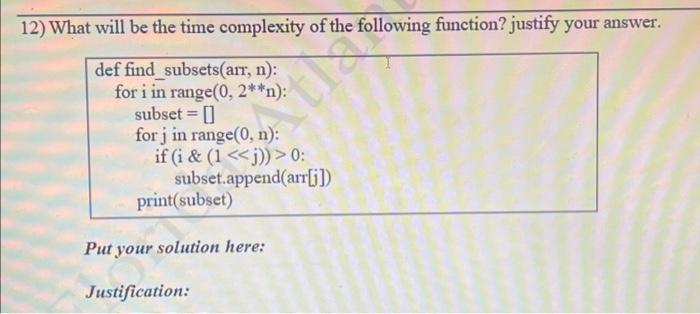 Solved D) What is the time complexity of the below program? | Chegg.com