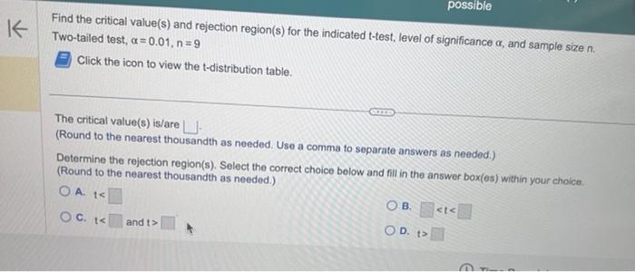 Solved Find the critical value(s) and rejection region(s) | Chegg.com