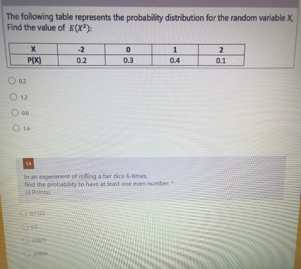 Solved The following table represents the probability | Chegg.com