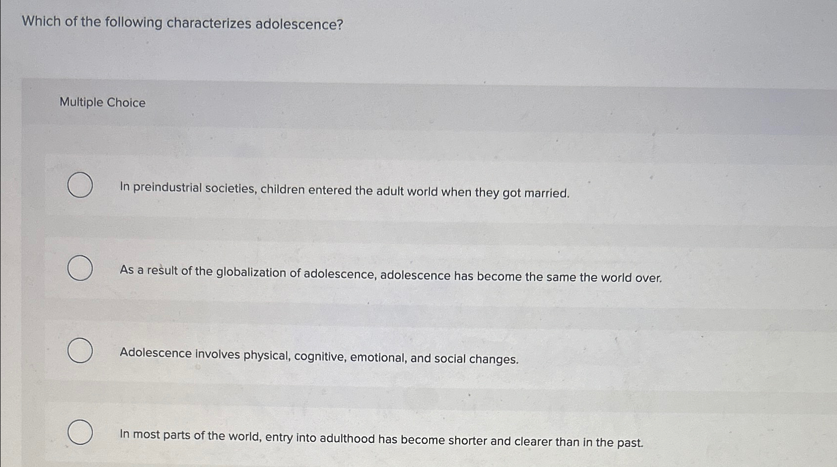 Solved Which of the following characterizes | Chegg.com