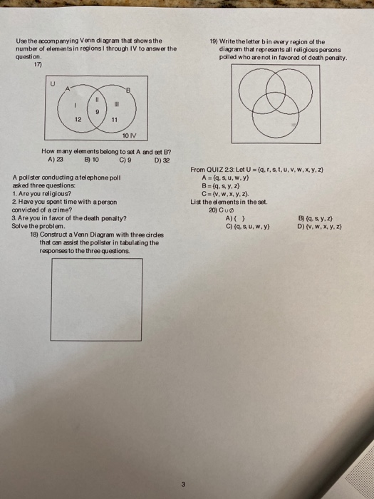 Solved Use The Accompanying Venn Diagram That Shows The N Chegg Com