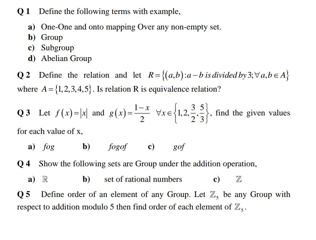 SOLVED: Q1) Which one of the following describe the meaning of