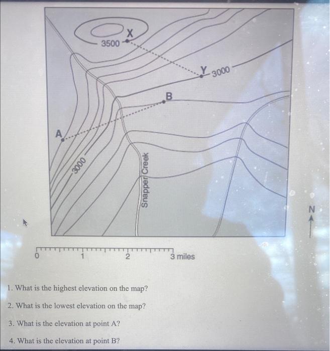 Solved 1. What is the highest elevation on the map? 2. What