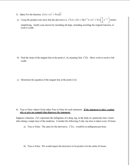 Solved 3 Pts For The Function F X X2 5x Usin Chegg Com