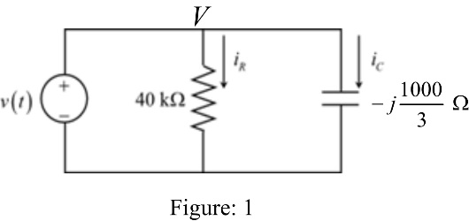 Solved A Voltage V T 100 Cos 60t V Is Applied To A Para Chegg Com