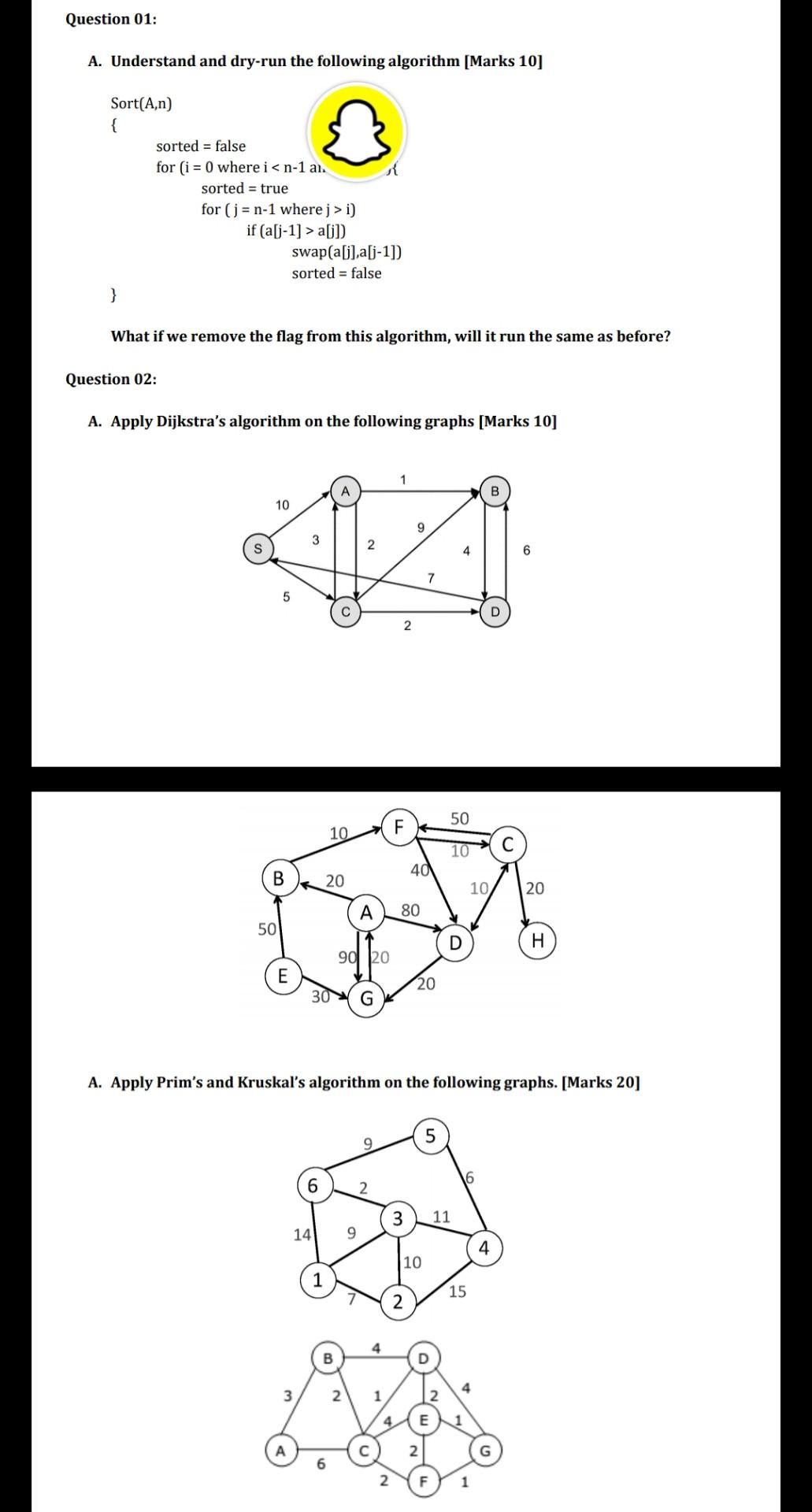 Question 01: A. Understand and dry-run the following | Chegg.com
